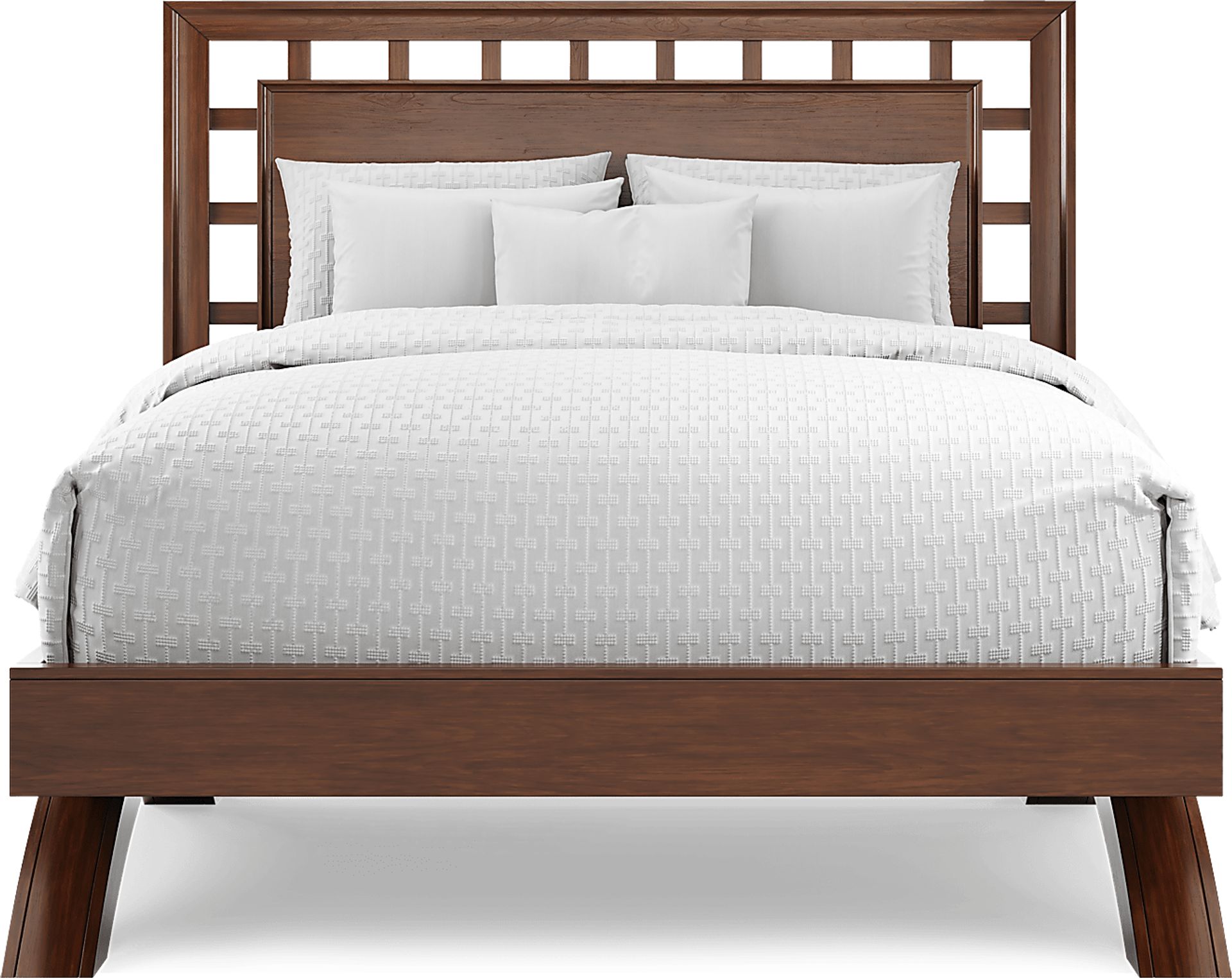 Belcourt Brown Cherry Finish 3 Pc Queen Lattice Arch Bed - Image 3