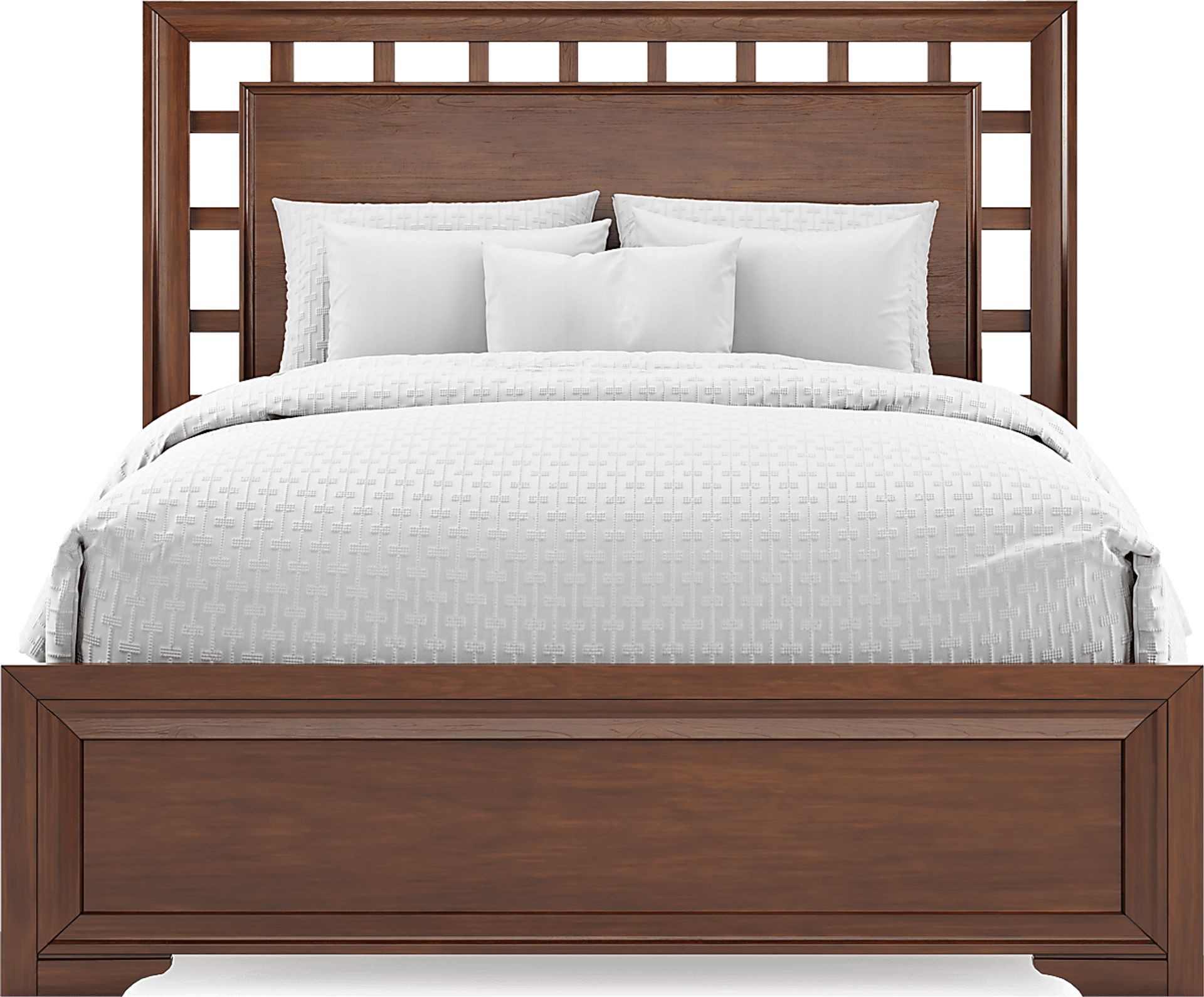 Belcourt Brown Cherry Finish 7 Pc Queen Lattice Bedroom - Image 3