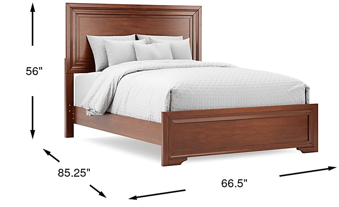 Belcourt Brown Cherry Finish 3 Pc Queen Panel Bed
