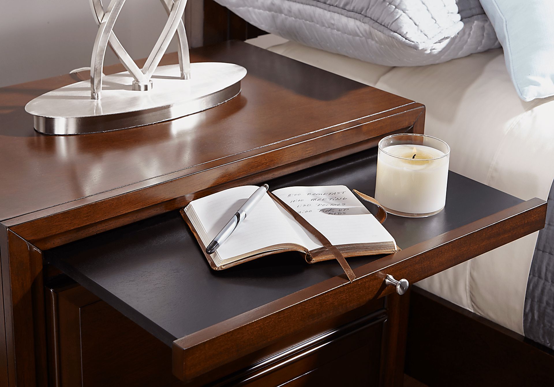 Belcourt Brown Cherry Finish Nightstand - Image 6