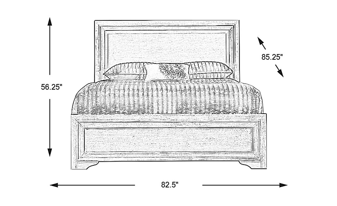Belcourt Brown Cherry 3 Pc King Panel Bed