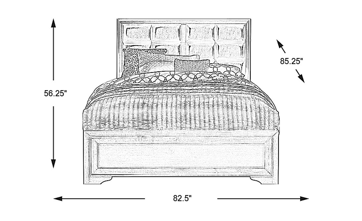 Belcourt Brown Cherry 3 Pc King Upholstered Panel Bed