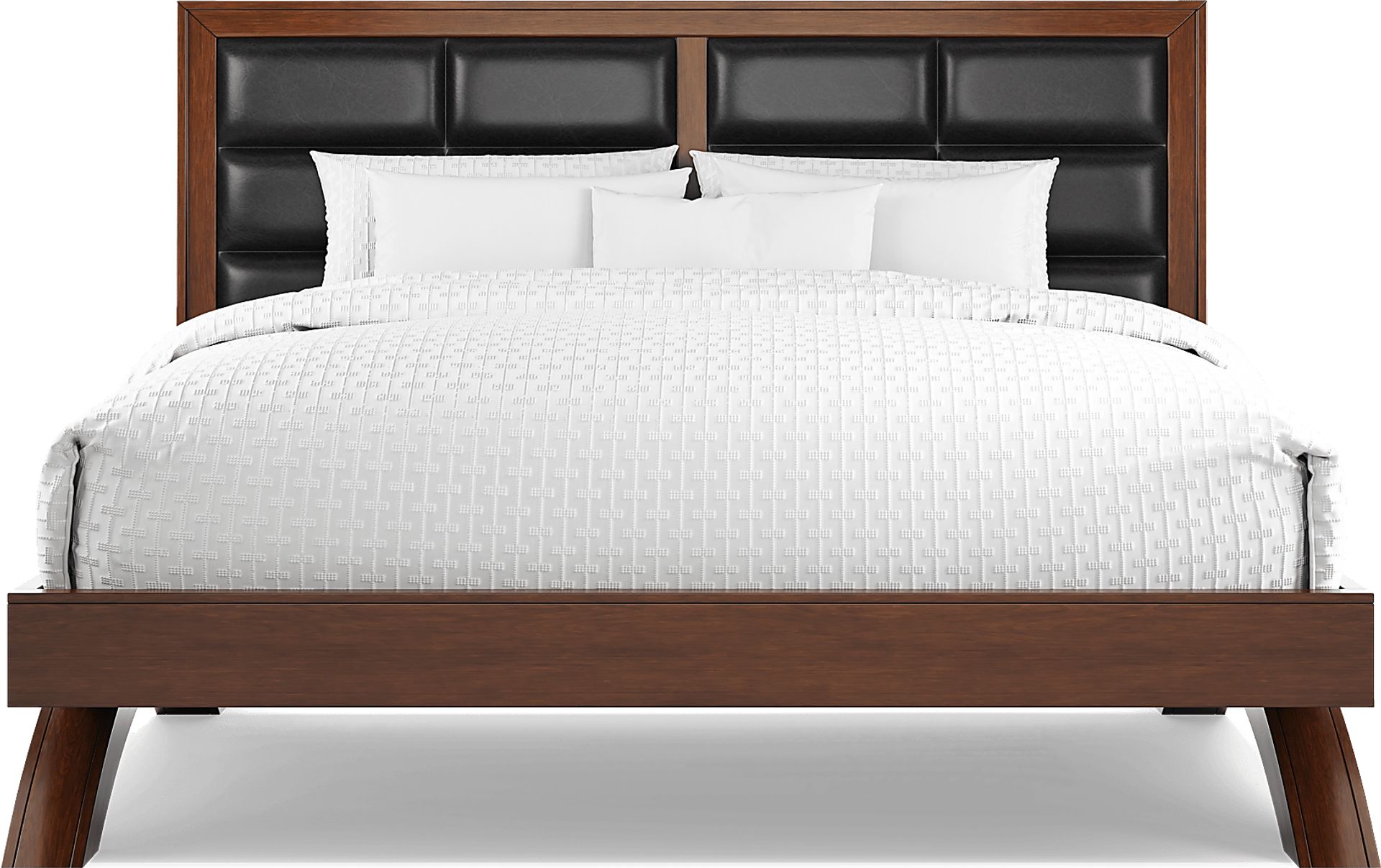 Belcourt Brown Cherry 3 Pc King Upholstered Platform Bed - Image 2