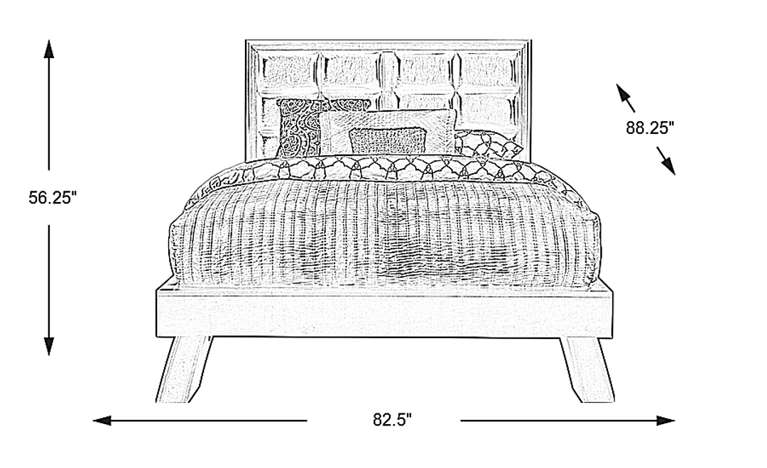 Belcourt Brown Cherry 3 Pc King Upholstered Platform Bed