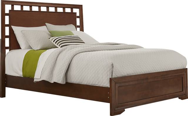 Belcourt Brown Cherry 3 Pc Queen Lattice Bed - Thumbnail - Image 2