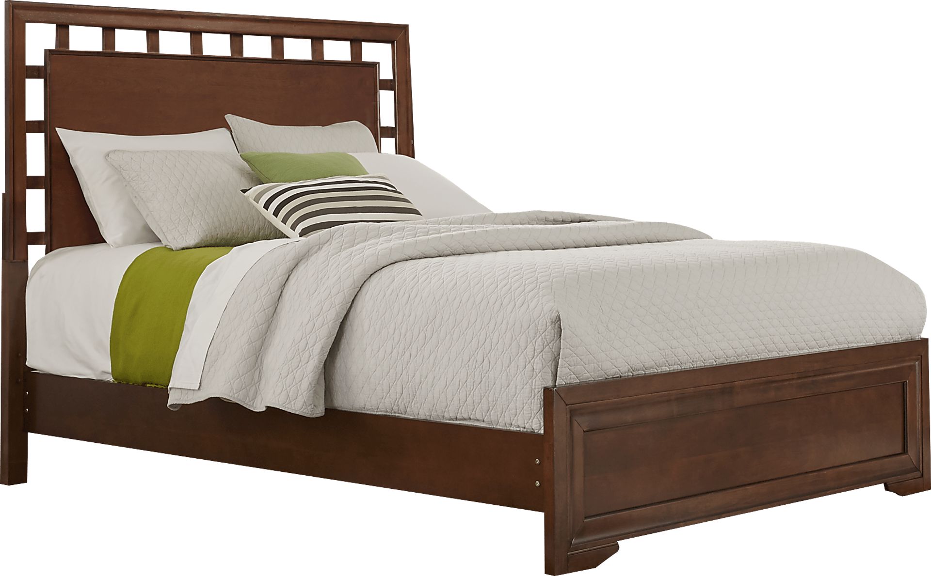 Belcourt Brown Cherry 5 Pc Queen Lattice Bedroom - Image 3