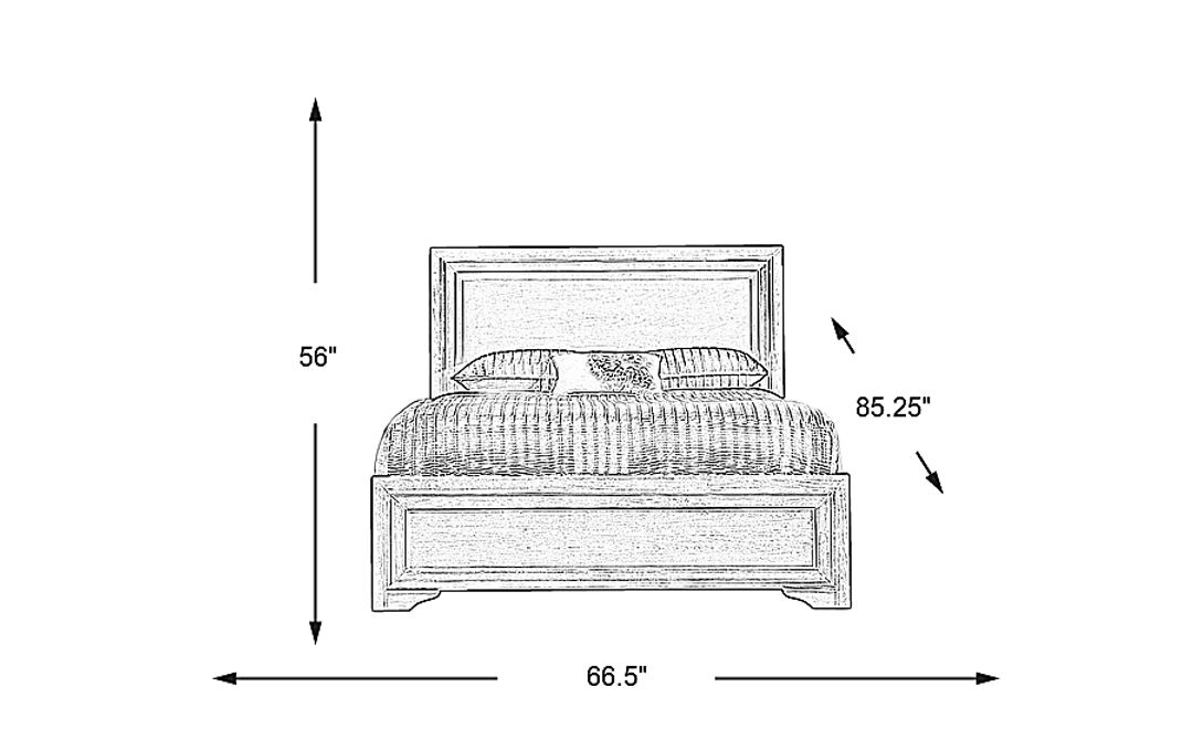 Belcourt Brown Cherry Finish 3 Pc Queen Panel Bed