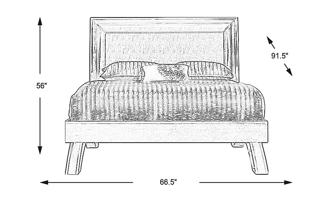 Belcourt Brown Cherry 3 Pc Queen Upholstered Sleigh Arch Bed