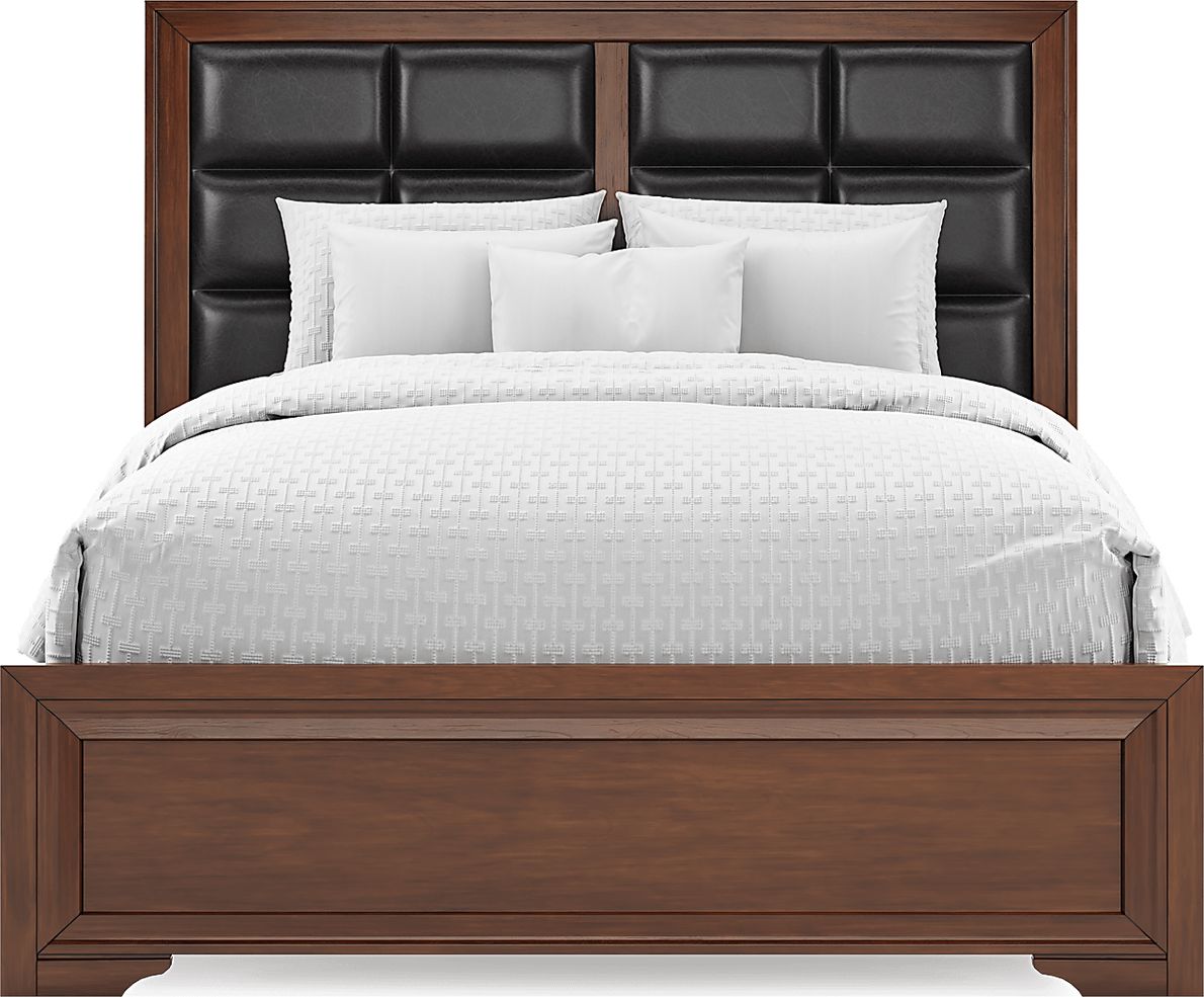 Belcourt Cherry 3 Pc Queen Upholstered Panel Bed