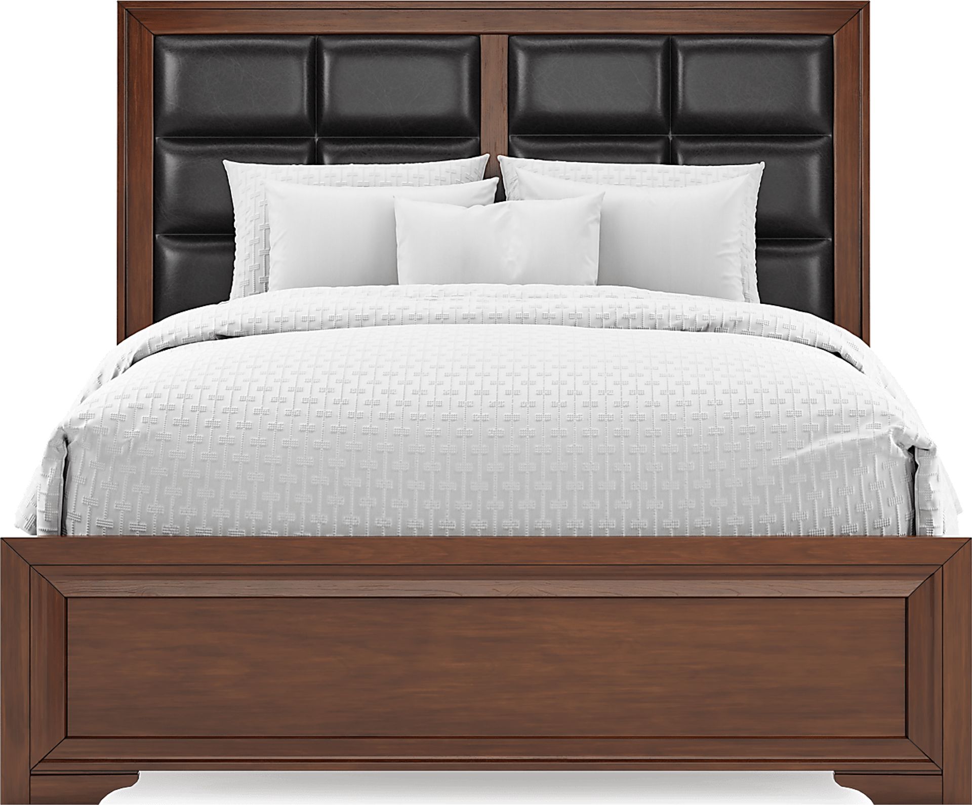 Belcourt Brown Cherry 5 Pc Queen Upholstered Bedroom - Image 3