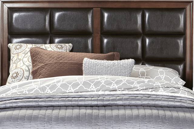 Belcourt Cherry 3 Pc Queen Upholstered Panel Bed - Thumbnail - Image 4