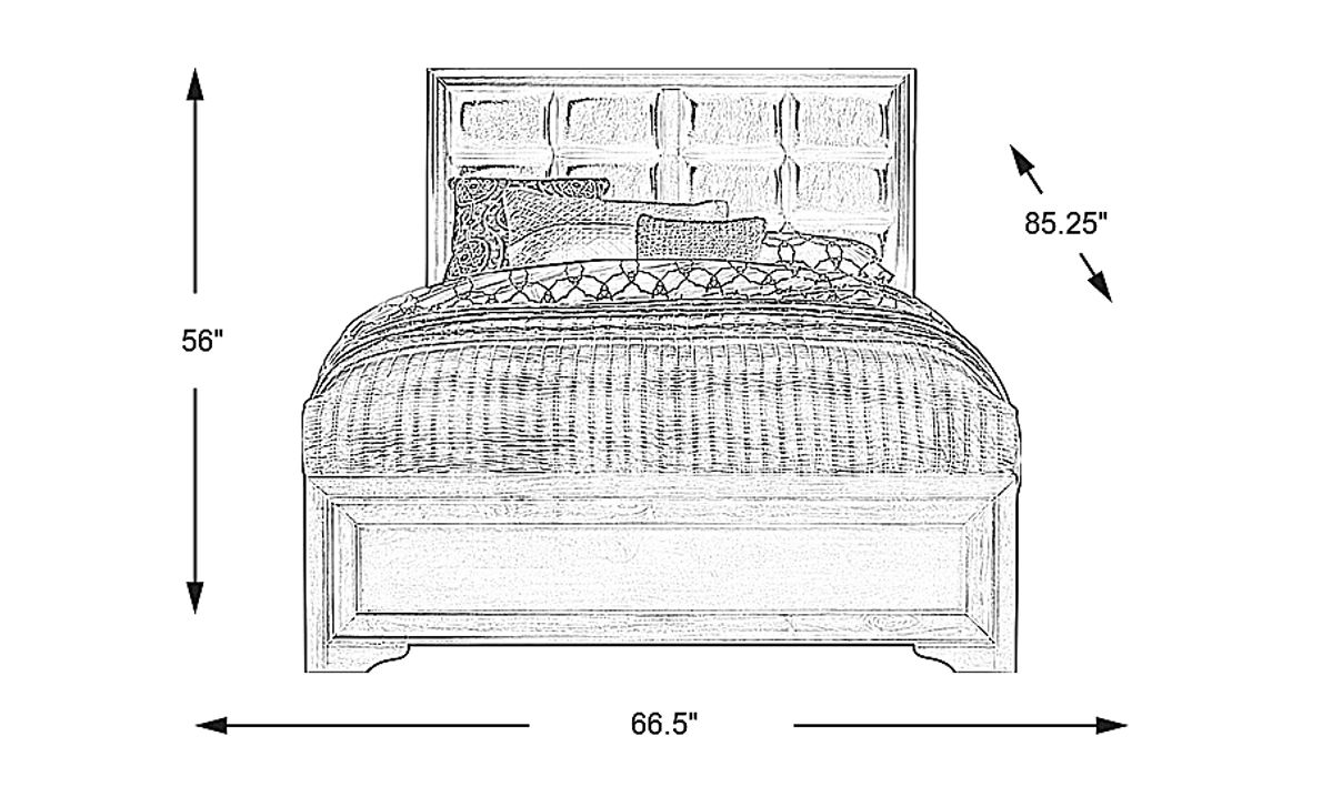 Belcourt Cherry 3 Pc Queen Upholstered Panel Bed