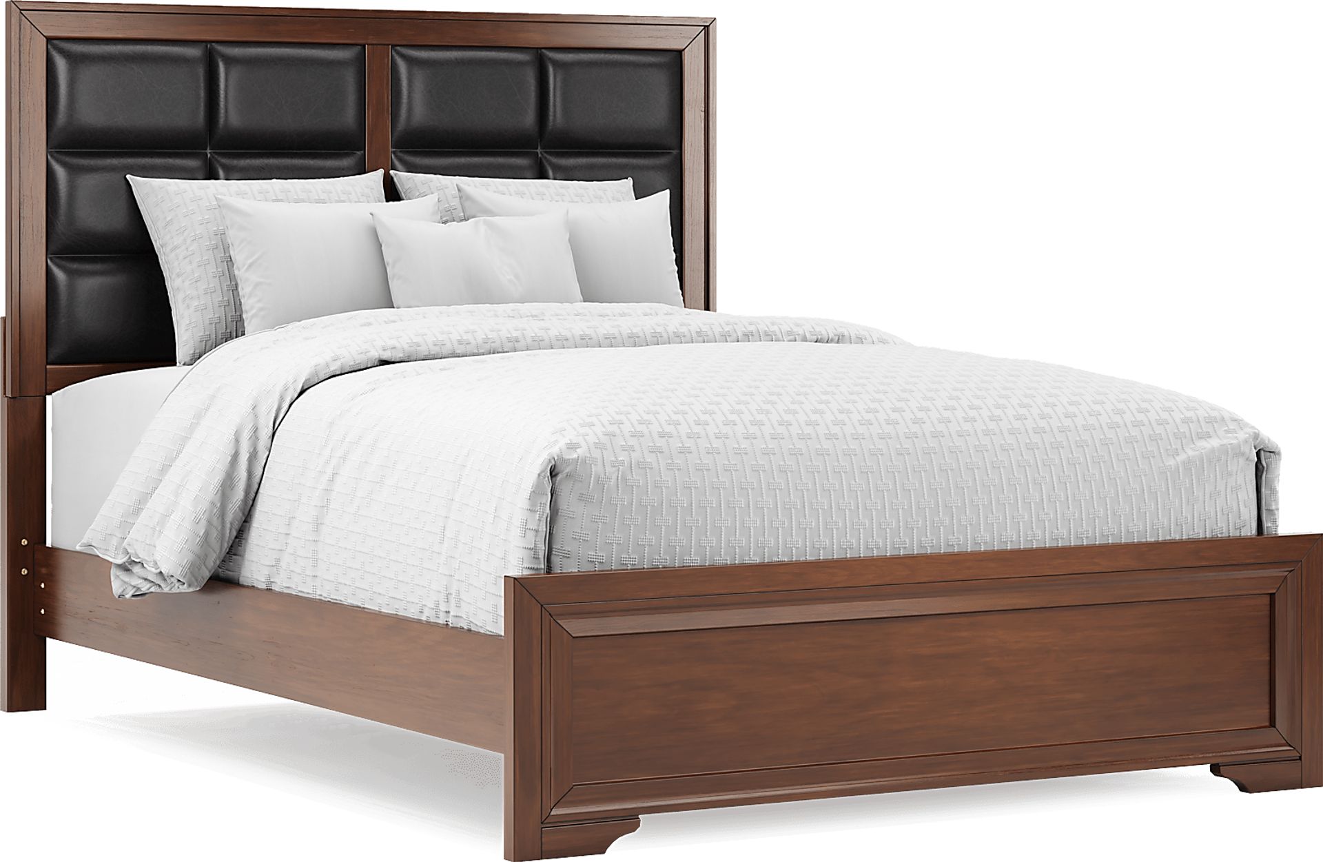Belcourt Brown Cherry 5 Pc Queen Upholstered Bedroom - Image 2