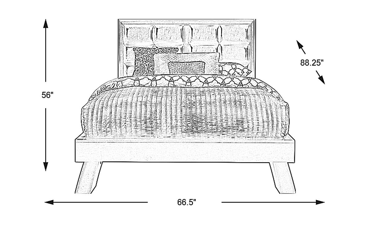 Belcourt Brown Cherry 3 Pc Queen Upholstered Platform Bed
