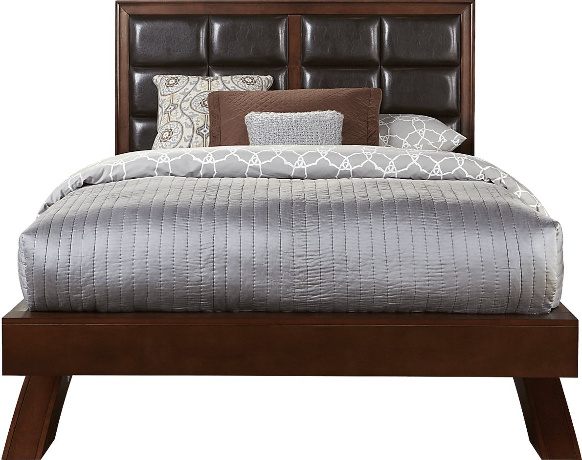 Belcourt Brown Cherry 3 Pc King Upholstered Platform Bed