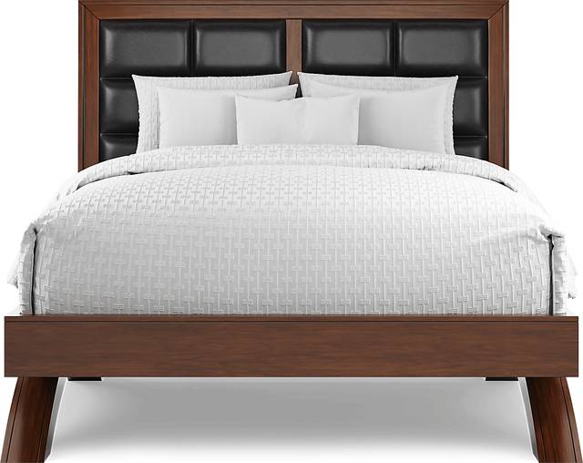 Belcourt Brown Cherry 3 Pc Queen Upholstered Platform Bed - Thumbnail - Image 3