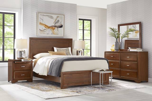 Belcourt Brown Cherry 3 Pc King Panel Bed - Thumbnail - Image 2