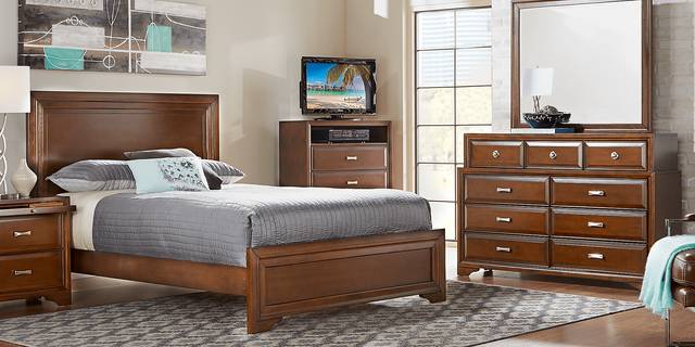 Belcourt Cherry 5 Pc King Sleigh Bedroom - Thumbnail - Image 2