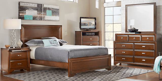 Belcourt Cherry 7 Pc Queen Panel Bedroom - Thumbnail - Image 1