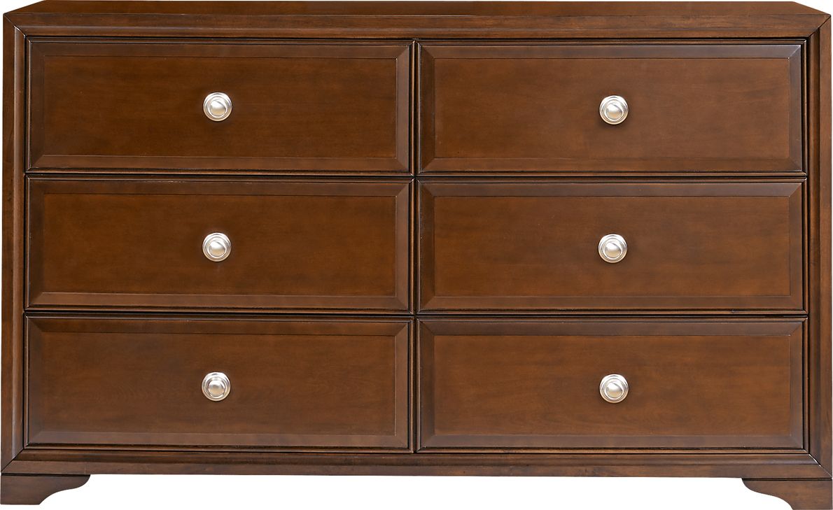 Belcourt Brown Cherry 5 Pc Queen Upholstered Sleigh Arch Bedroom