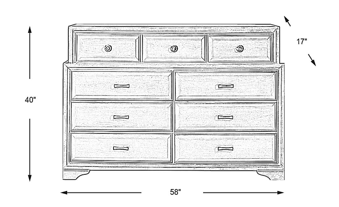 Belcourt Brown Cherry Gallery Dresser