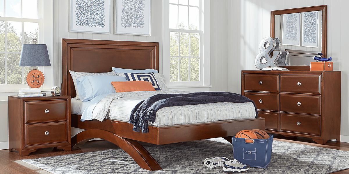 Belcourt Jr. 5 Pc Dark Cherry Wood Full Bedroom Set Rooms to Go