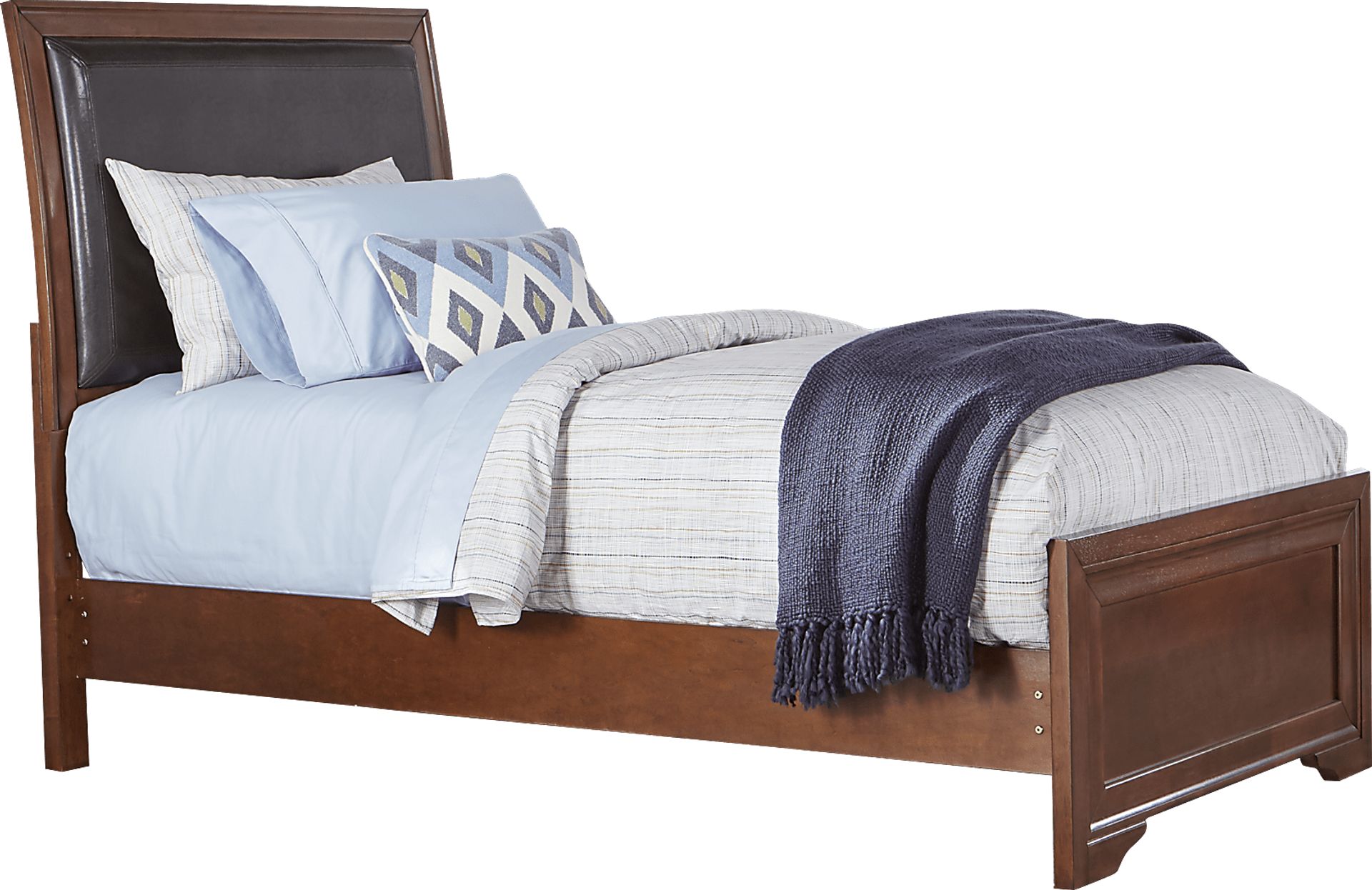 Belcourt Jr. Cherry 3 Pc Twin Bed with Upholstered Inset - Image 1