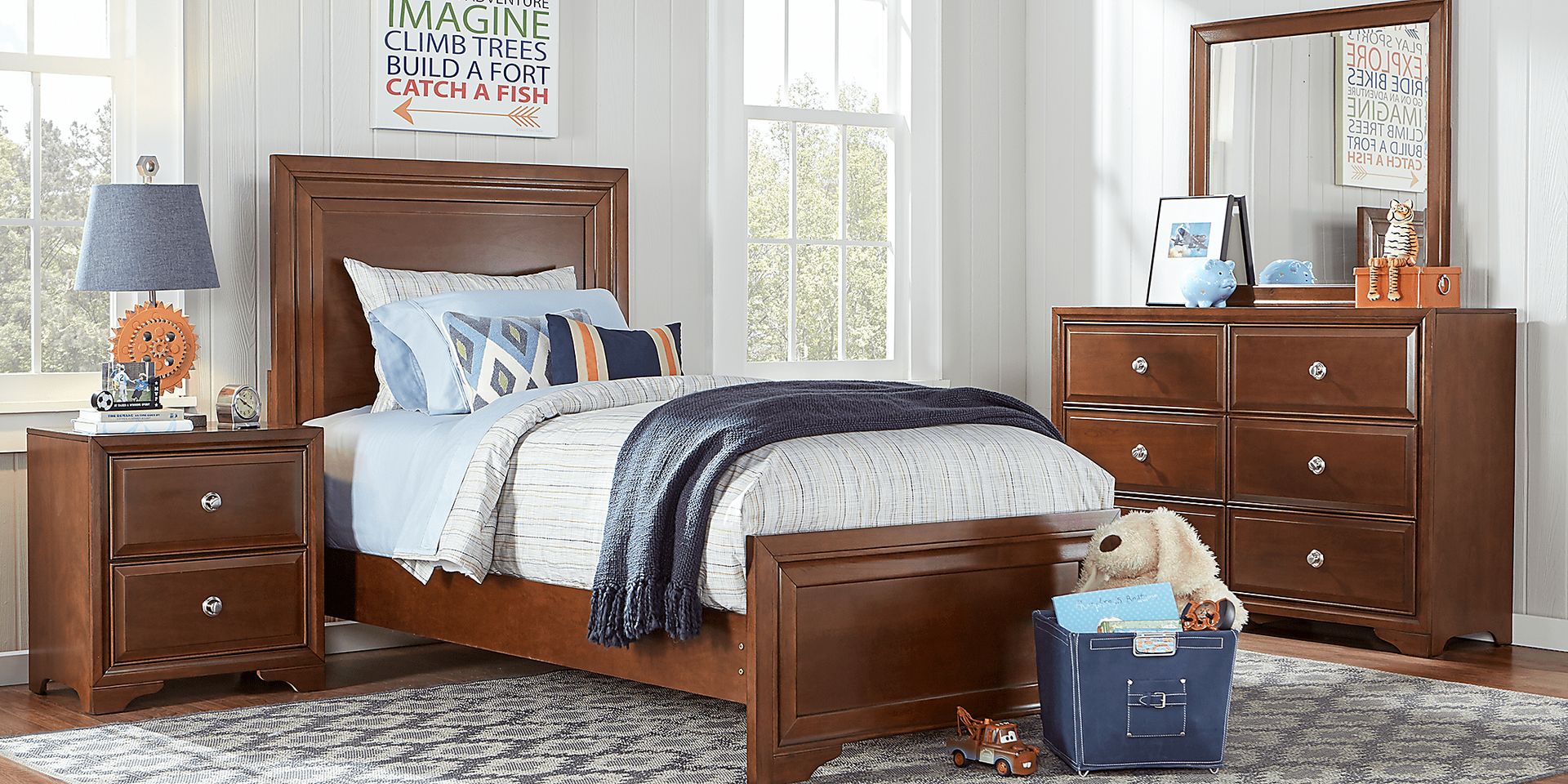 Belcourt Jr. Cherry 5 Pc Full Panel Bedroom - Image 1