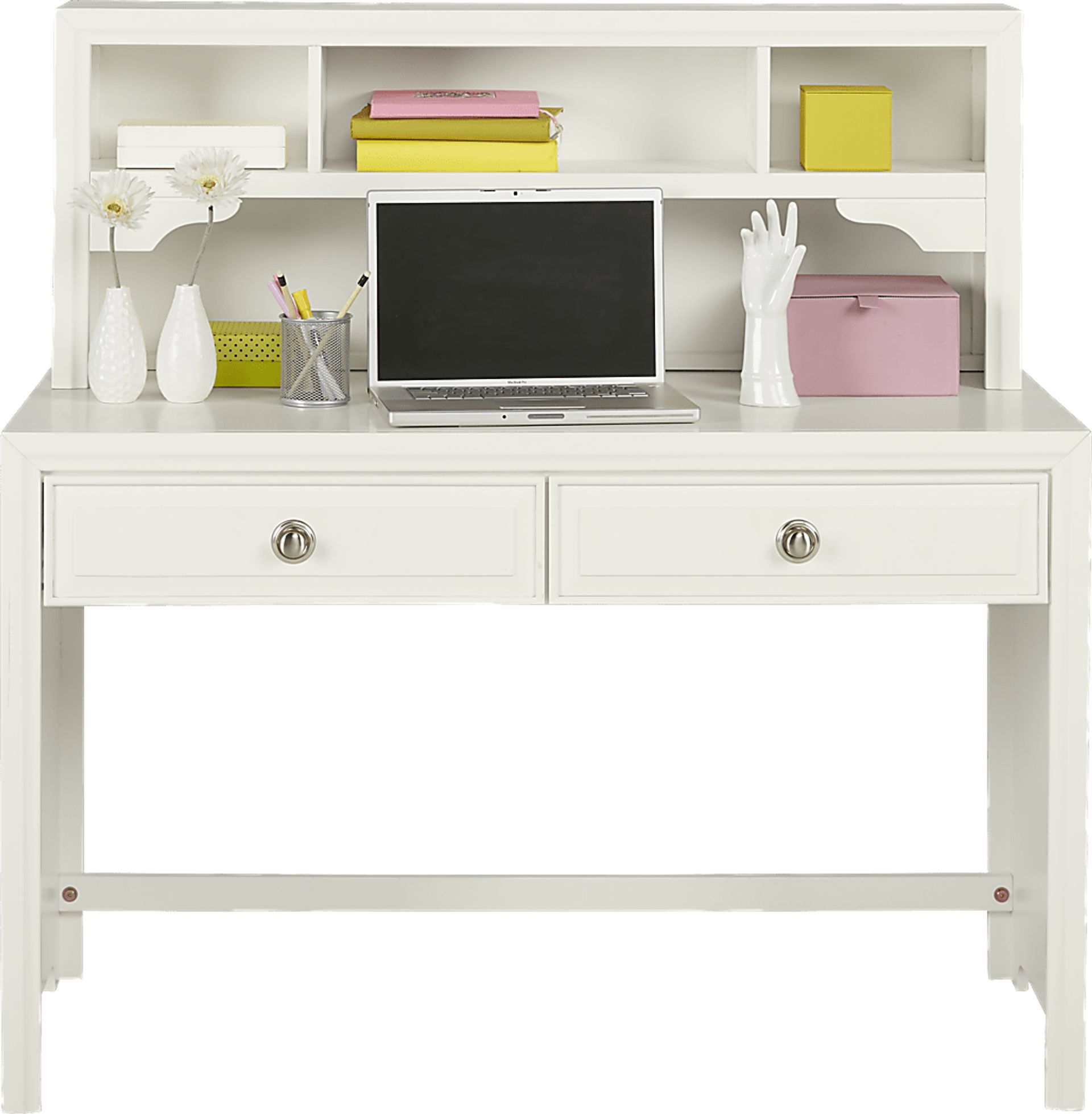 Belcourt Jr. White Colors,White Desk \u0026 Hutch | Rooms to Go, image size:1920x1959