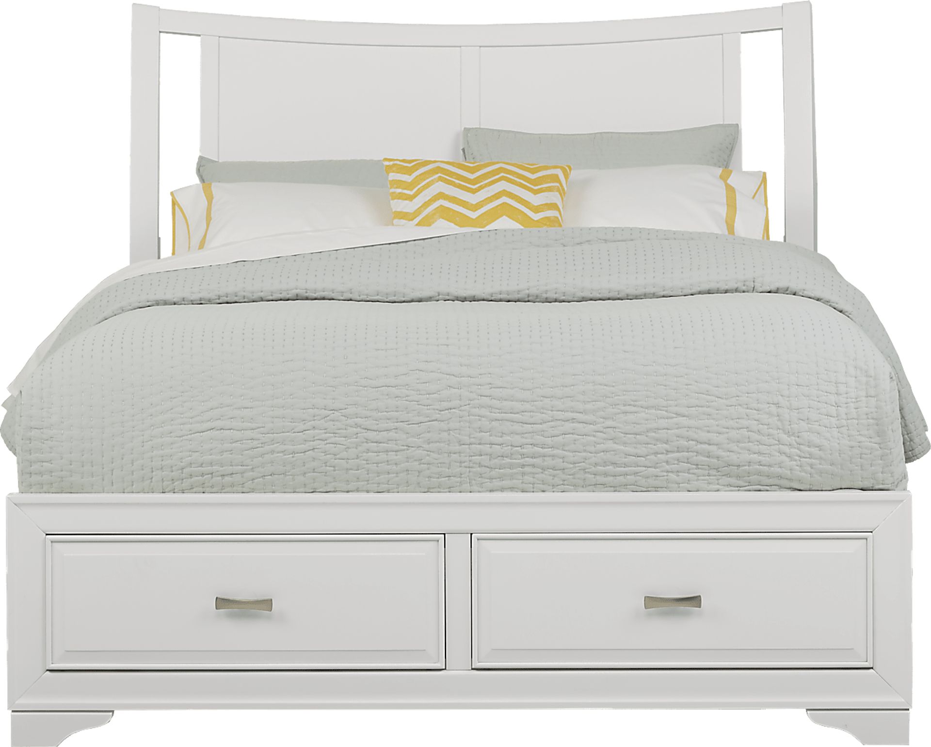 Belcourt White 3 Pc King Curved Sleigh Bed with Storage - Image 3