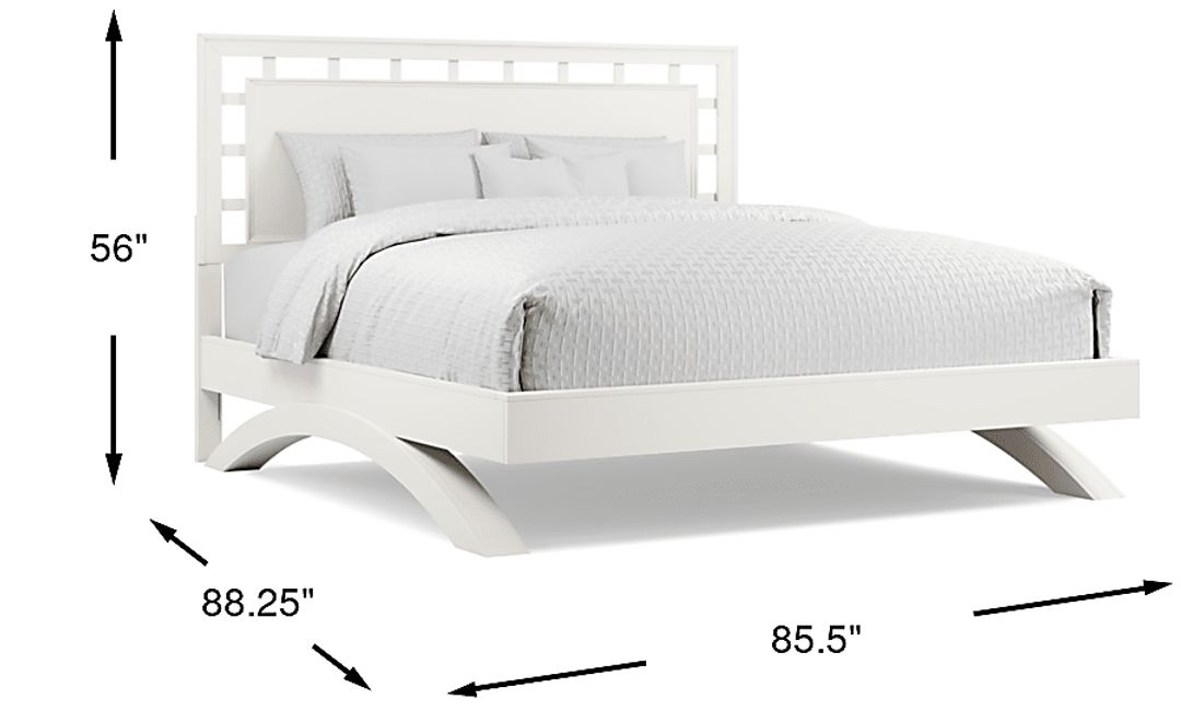 Belcourt White 3 Pc King Lattice Arch Bed