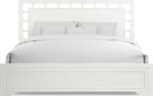 Small Spaces Belcourt White 5 Pc King Lattice Bedroom - Thumbnail - Image 3