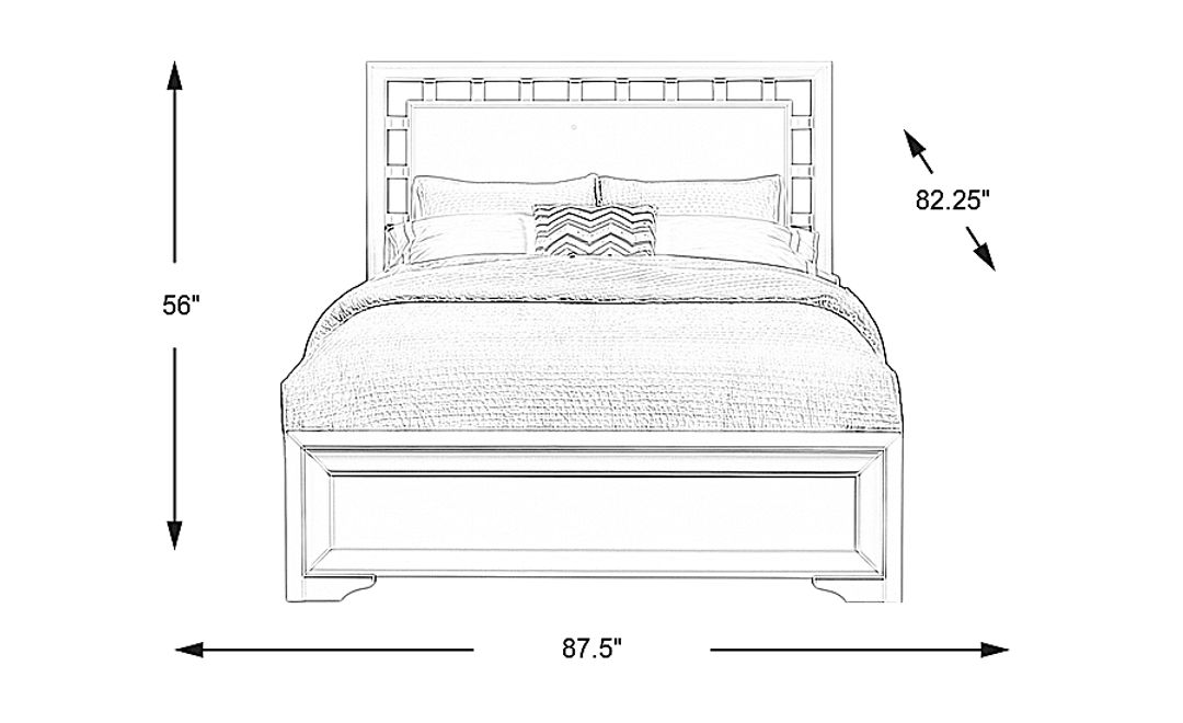 Belcourt White 3 Pc King Lattice Bed