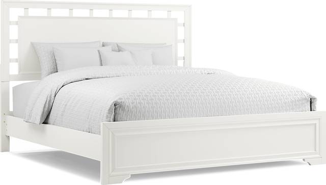 Small Spaces Belcourt White 5 Pc King Lattice Bedroom - Thumbnail - Image 2