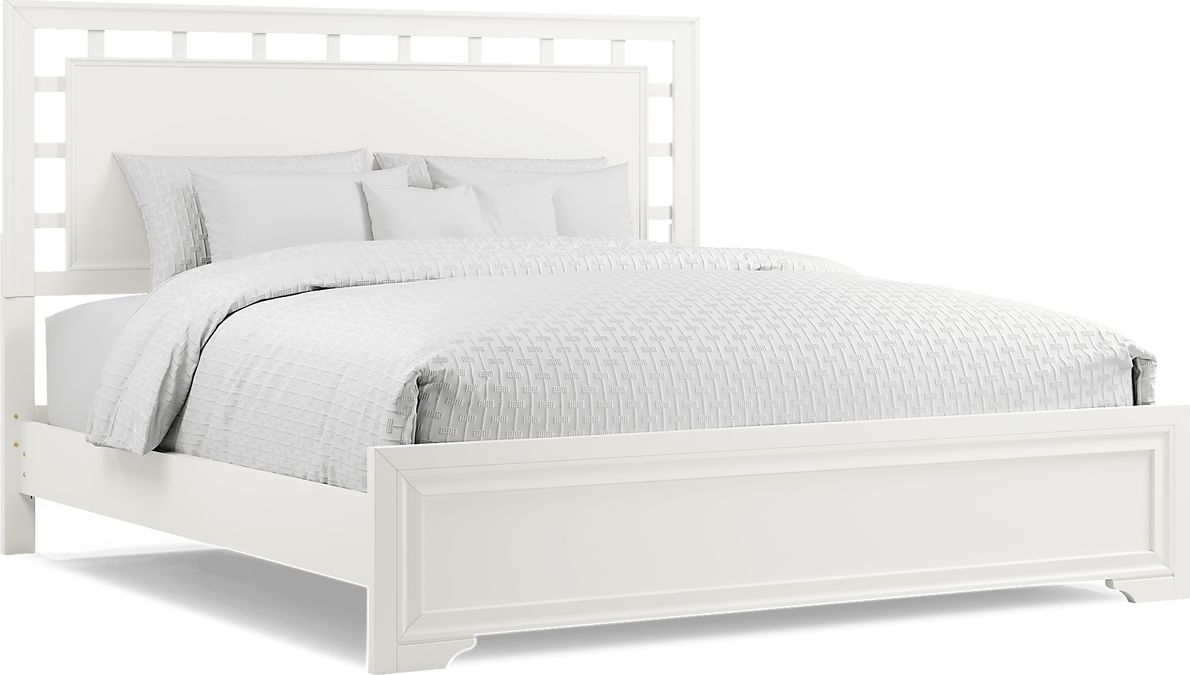 Belcourt White Colors,White 3 Pc King Lattice Bed Rooms To Go