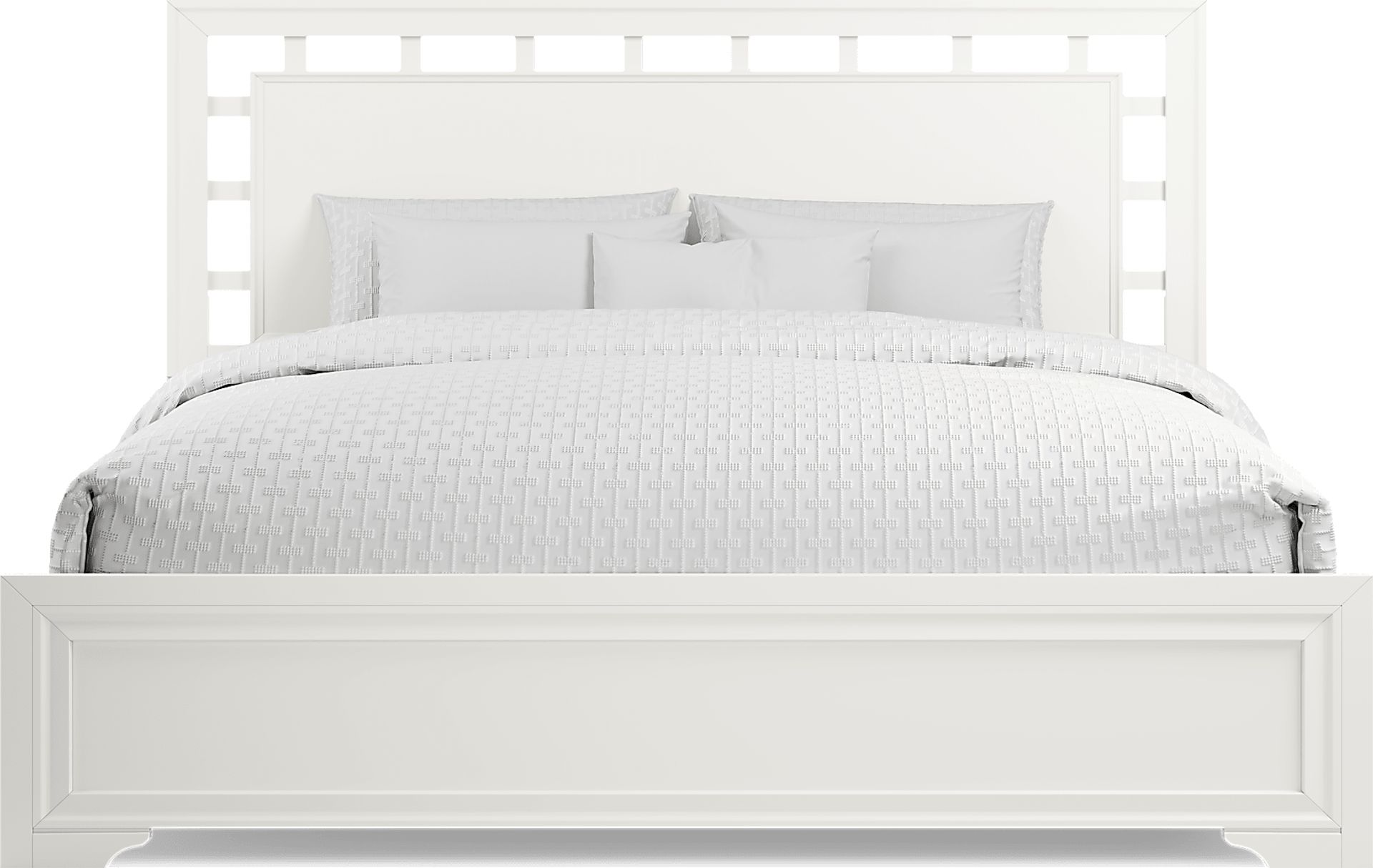 Belcourt White 5 Pc King Lattice Bedroom - Image 3