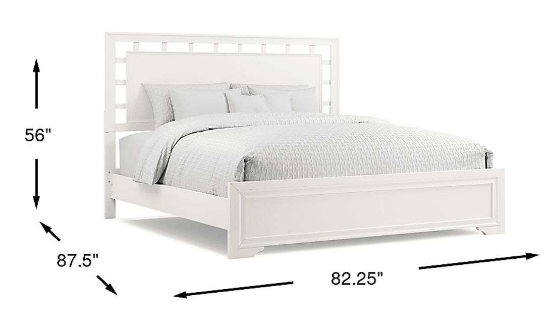Belcourt White 3 Pc King Lattice Bed