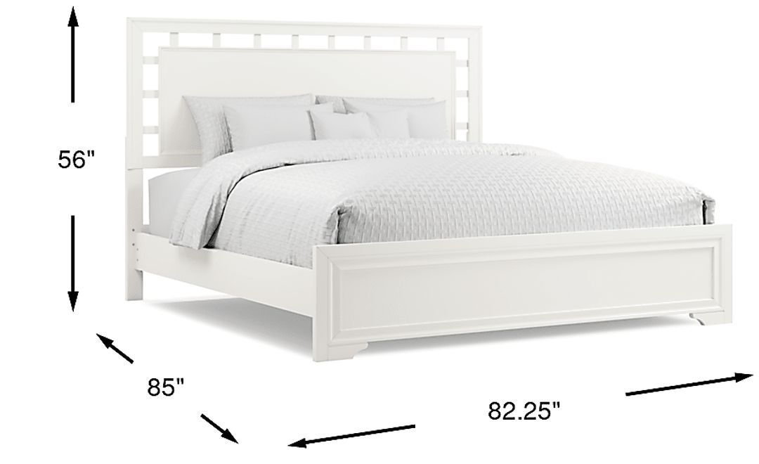 Belcourt White 3 Pc King Lattice Bed