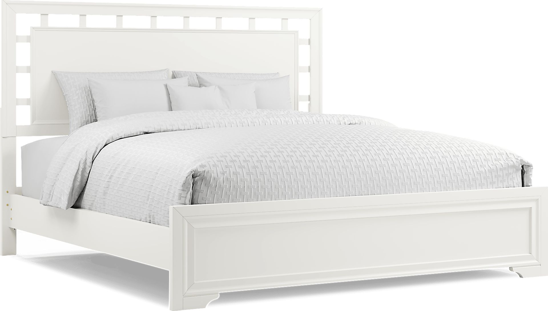 Belcourt White 5 Pc King Lattice Bedroom - Image 2