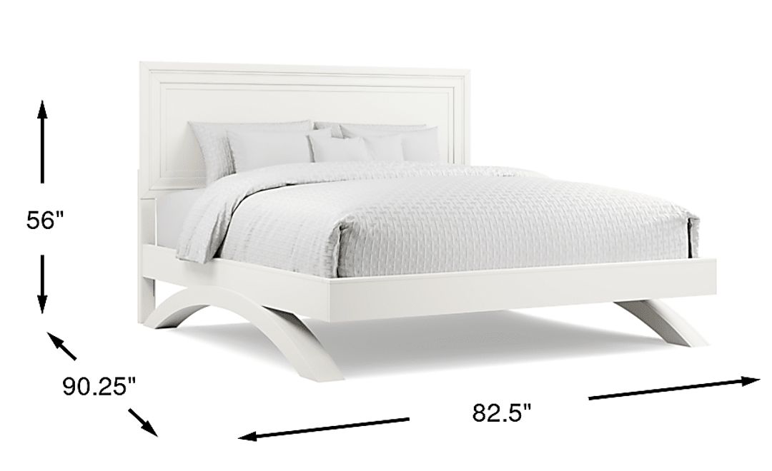 Belcourt White 3 Pc King Panel Arch Bed
