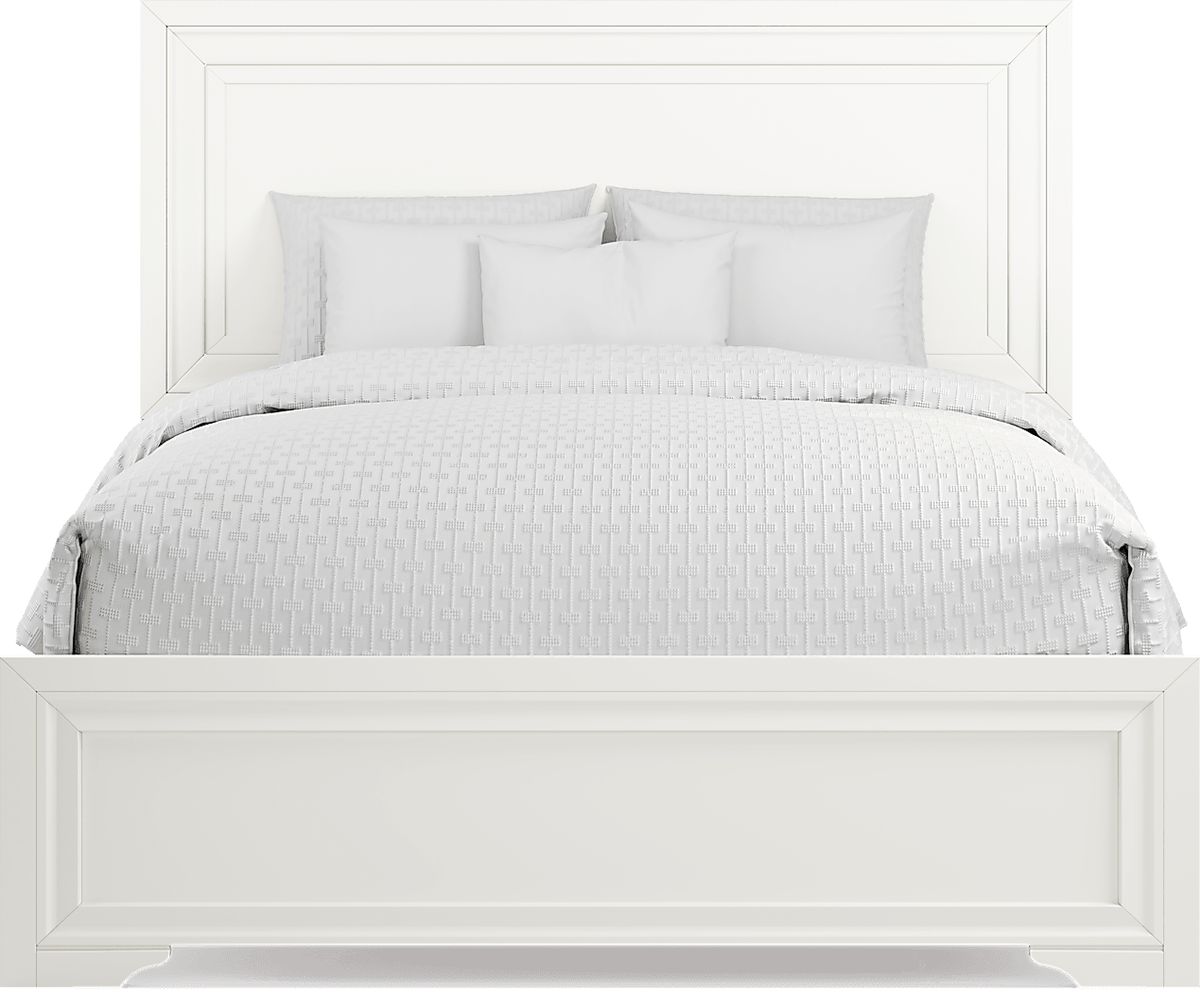 Belcourt 5 Pc White Colors,White King Bedroom Set With Nightstand, Chest, 3 Pc King Panel Bed ...