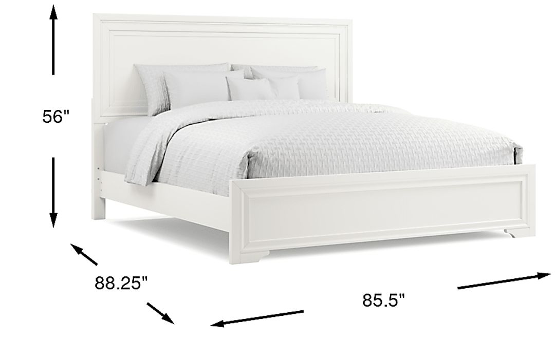Belcourt White 3 Pc King Panel Bed