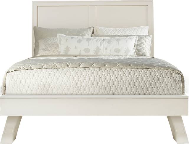 Belcourt White 3 Pc King Platform Bed with Sleigh Headboard - Thumbnail - Image 1
