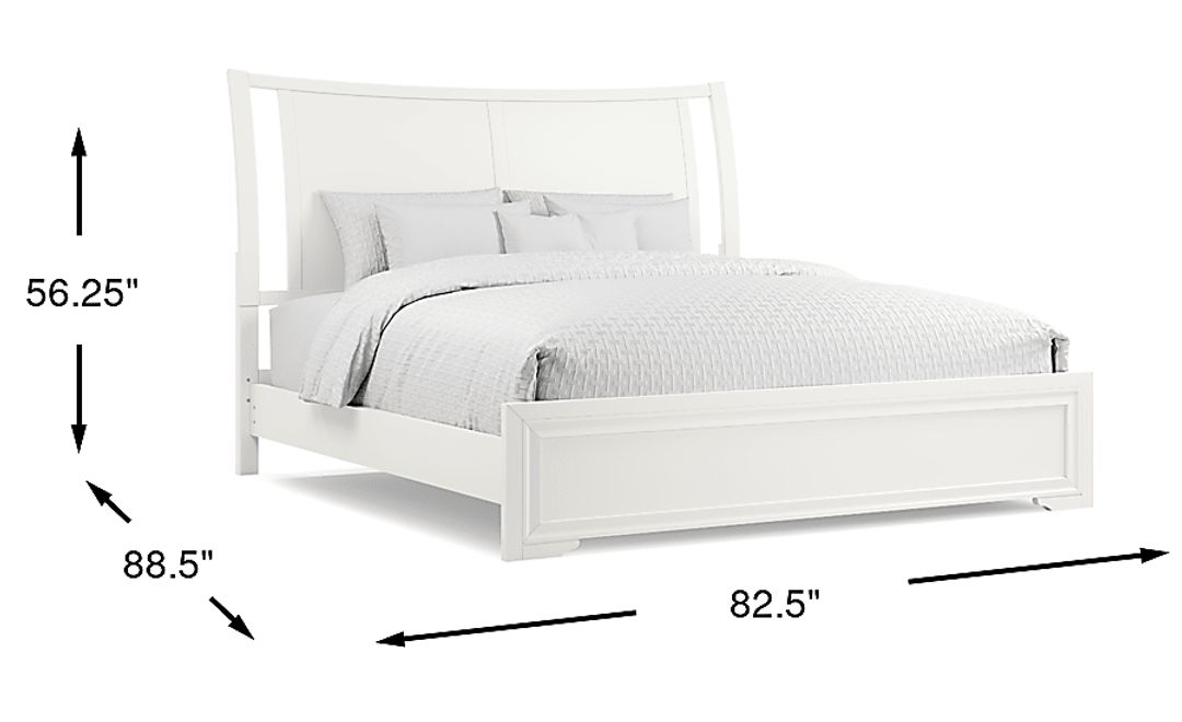 Belcourt White 3 Pc King Sleigh Bed