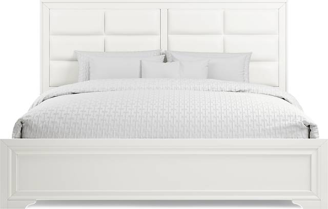 Belcourt White 5 Pc King Upholstered Bedroom - Thumbnail - Image 3