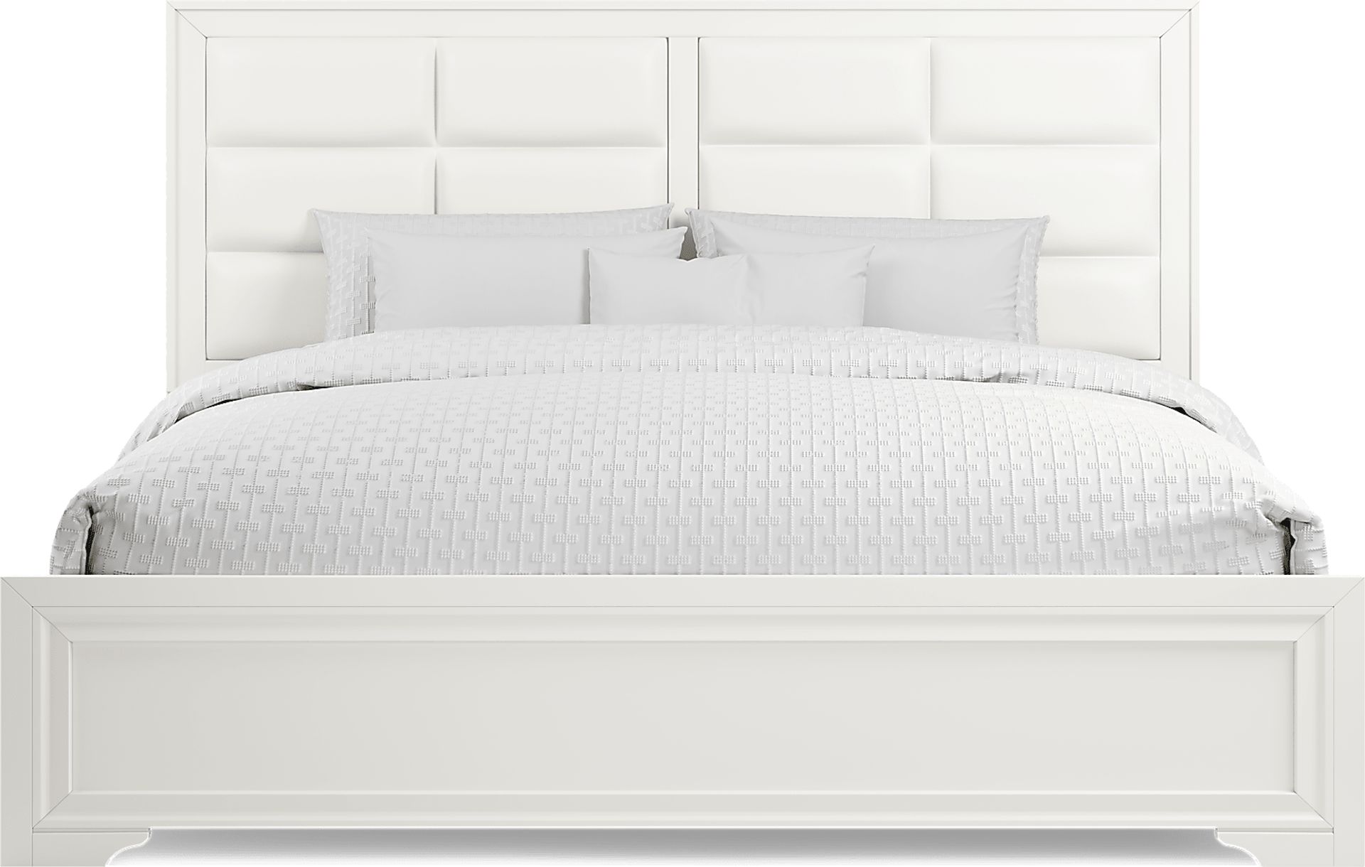 Belcourt White 7 Pc King Upholstered Bedroom - Image 3