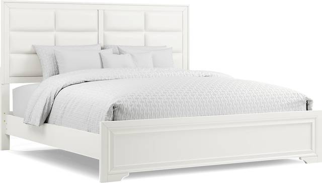 Belcourt White 5 Pc King Upholstered Bedroom - Thumbnail - Image 2