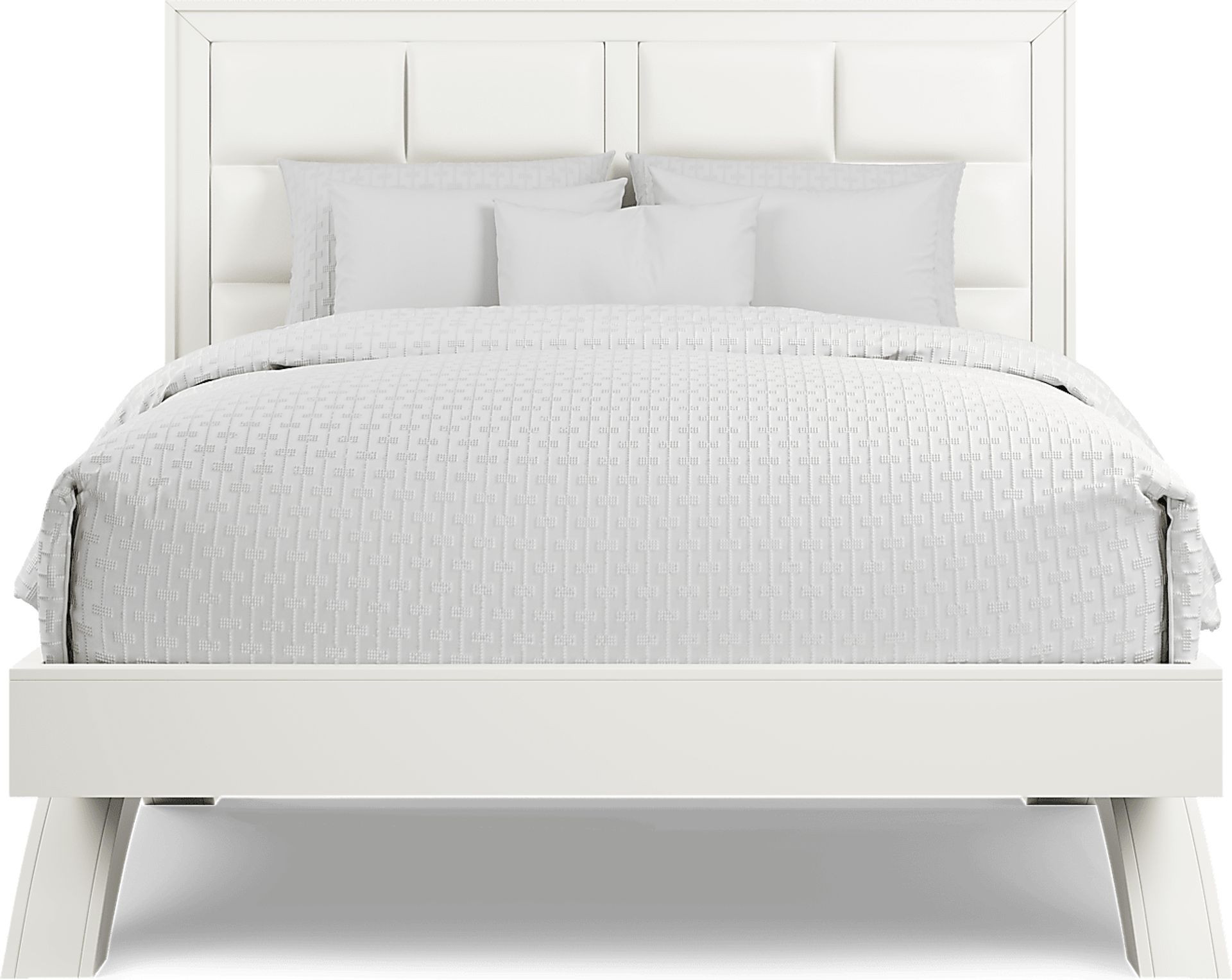 Belcourt White 3 Pc King Upholstered Platform Bed - Image 2