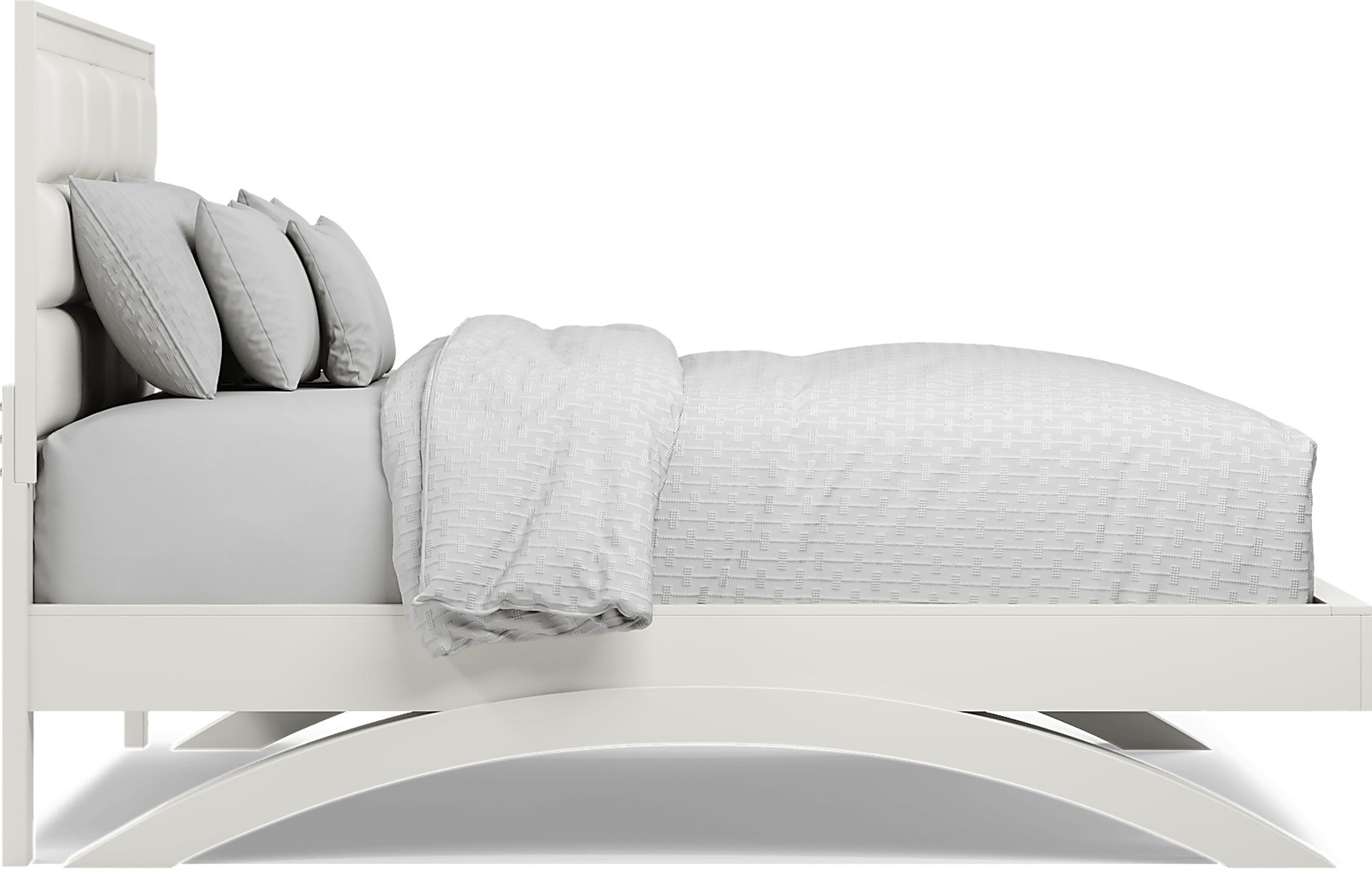 Belcourt White 3 Pc King Upholstered Platform Bed - Image 3