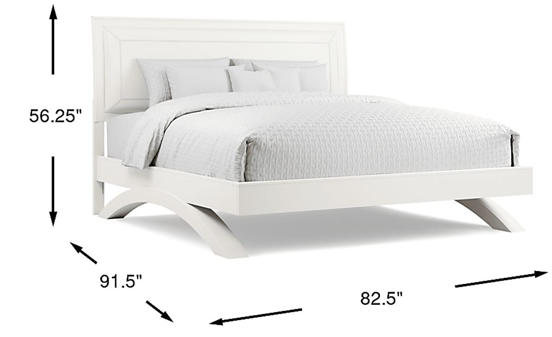 Belcourt White 3 Pc King Upholstered Sleigh Arch Bed